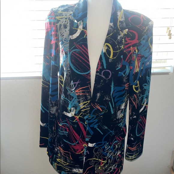 Multicolor Graffiti Print women’sBlazer